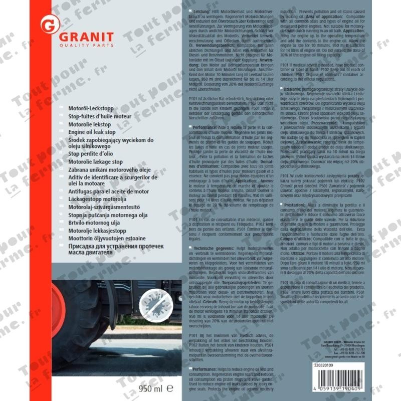 Antifuite d'huile moteur 950 ml