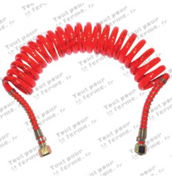 Tuyau pneumatique spiralé, en élastomère