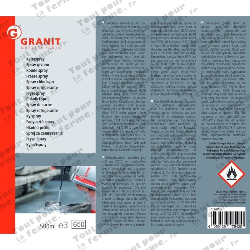 Spray givreur 500 ml
