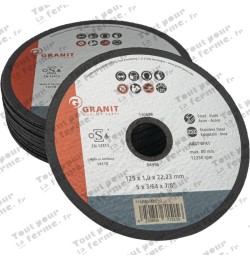 Disque à tronçonner 125 x 1,0 mm, par 25