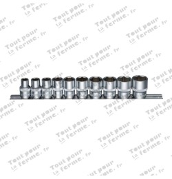 Jeu de douilles 1/2", 10 pièces