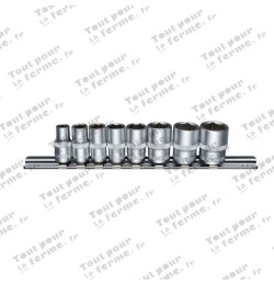 Jeu de douilles 1/4", 8 pièces