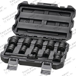 Jeu de douilles à chocs 1/2", 6 pans