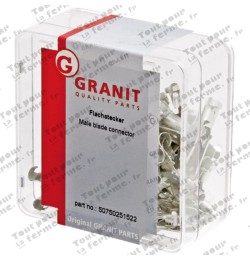 Fiche plate avec languette d’arrêt 6,3 mm