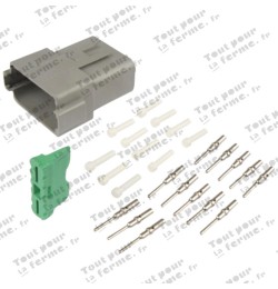 Kit embout fiche plate 12 pôles, blister