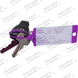 Porte-clés violet boite distrib., p.100