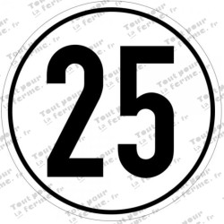 Panneau de limitation de vitesse 25 km/h
