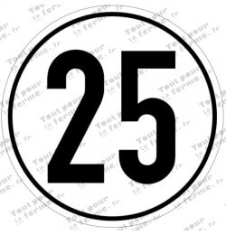 Panneau de limitation de vitesse 25 km/h