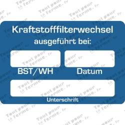Autocollant "Changement de filtre à carb