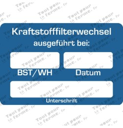 Autocollant "Changement de filtre à carb