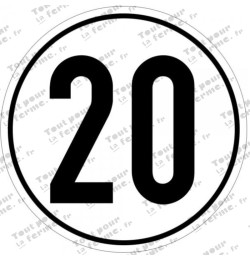 Panneau de limitation de vitesse 20 km/h