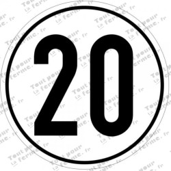 Panneau de limitation de vitesse 20 km/h