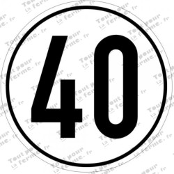 Panneau de limitation de vitesse 40 km/h