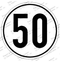 Panneau de limitation de vitesse 50 km/h