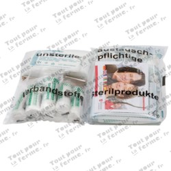 Contenu pour trousse de secours