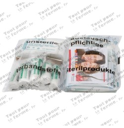 Contenu pour trousse de secours