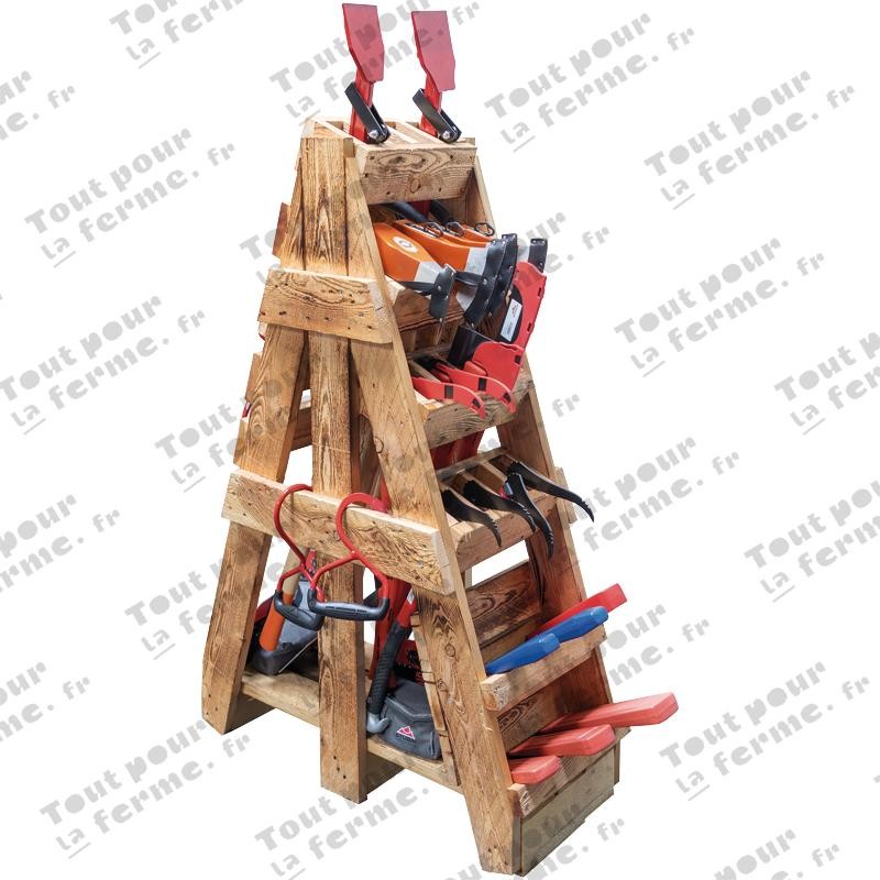 Présentoir en bois, 32 pièces