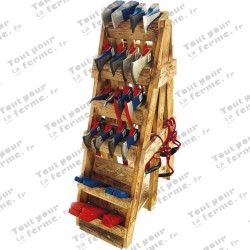 Présentoir en bois, 40 pièces