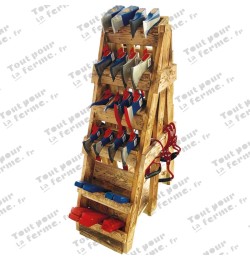 Présentoir en bois, 40 pièces